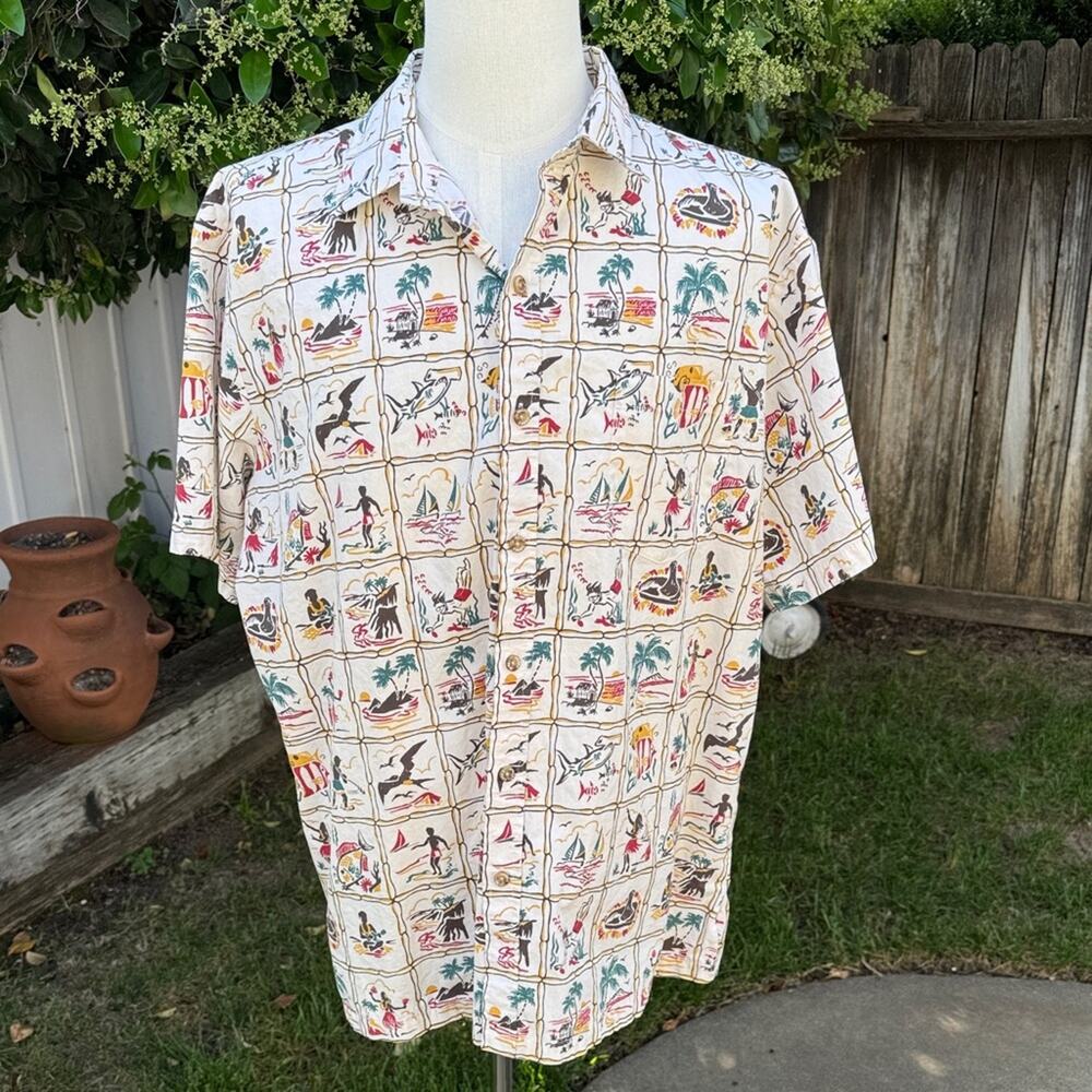 Vintage Cooke Street Vacation Island Honolulu Hawaiian Shirt Men's Size 2XL